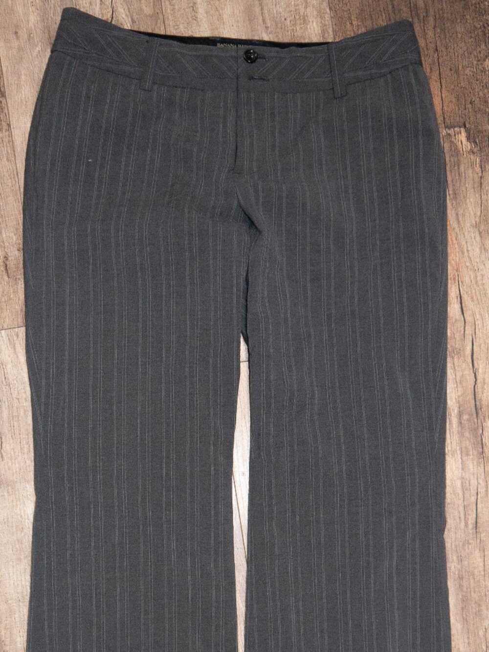 Banana Republic Ryan Fit 8L Gray Pinstripe Career Trousers Y2K